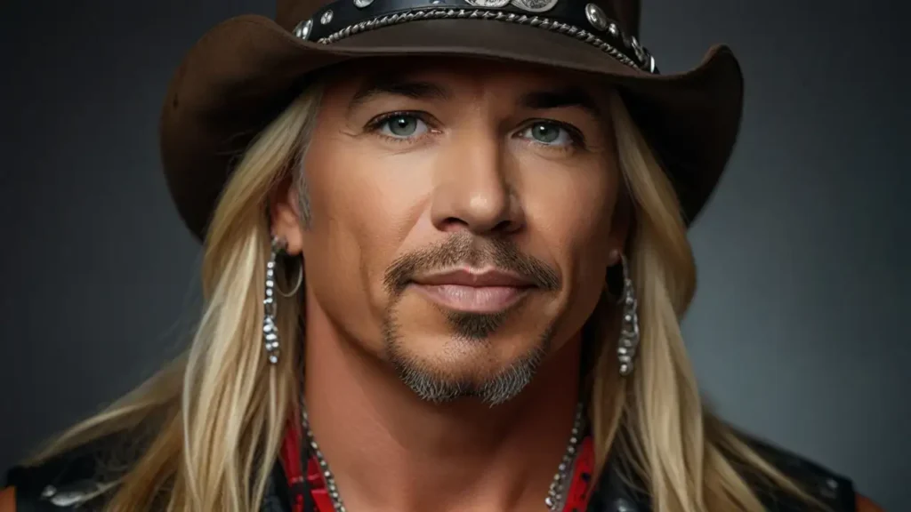 A gentleman with brown hair is wearing a hat. Bret Michaels Concert Tour 2024 - 2025.