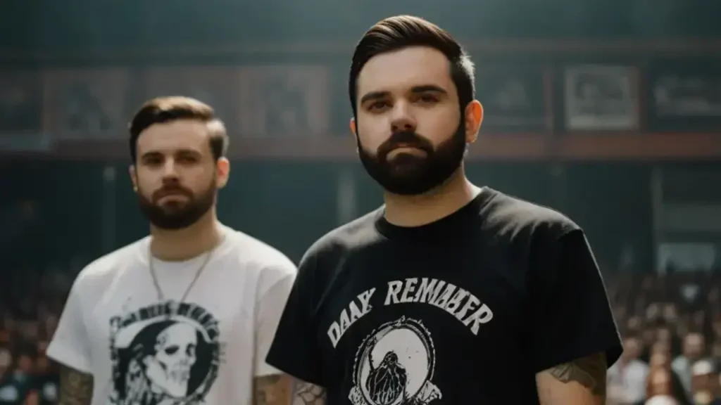 A Day To Remember Tour 2024. Two men in t-shirts standing.