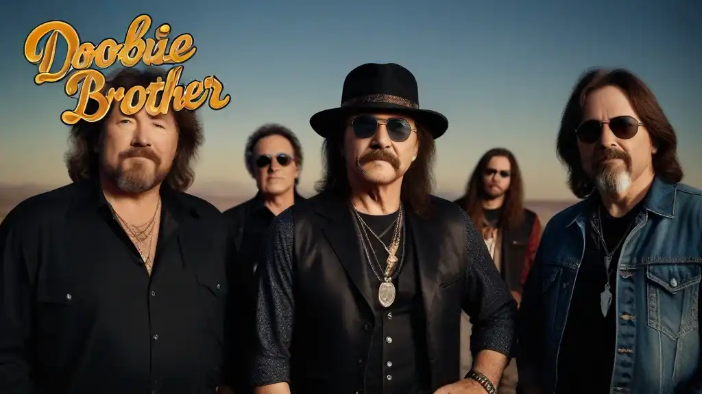 The Doobie Brother Tour 2024 performing on stage with a desert backdrop